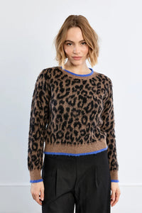 MOLLY BRACKEN Leopard Knit Sweater