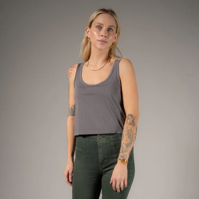 Essentials Boxy Tank- Grey