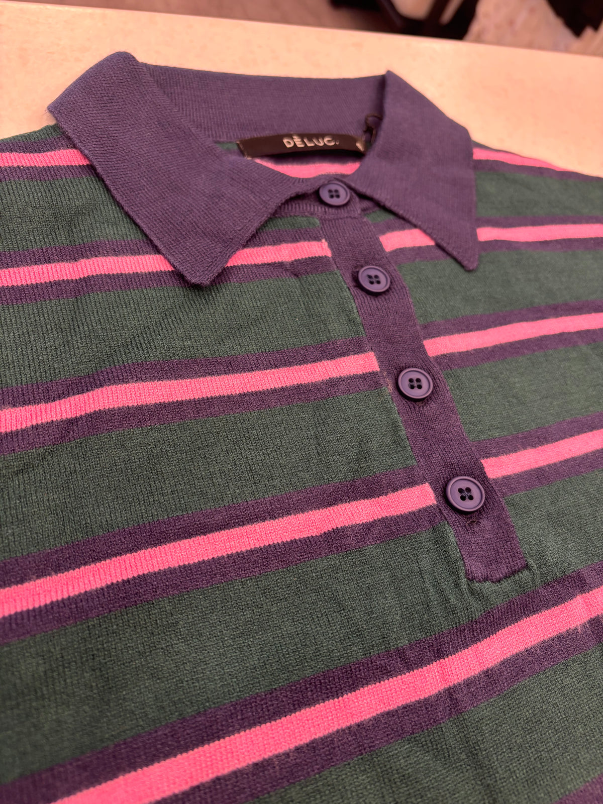 DELUC - Elbrus Stripped Polo Sweater - Stripped Green