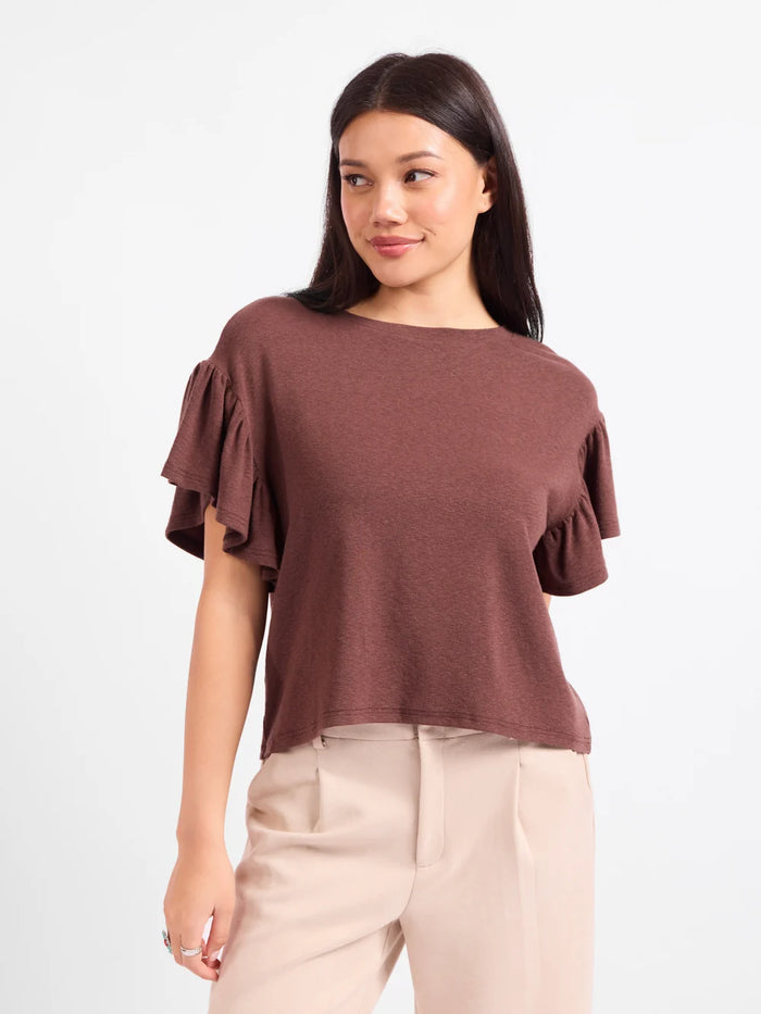 SADIE & SAGE Delphine Ruffle Sleeve Top