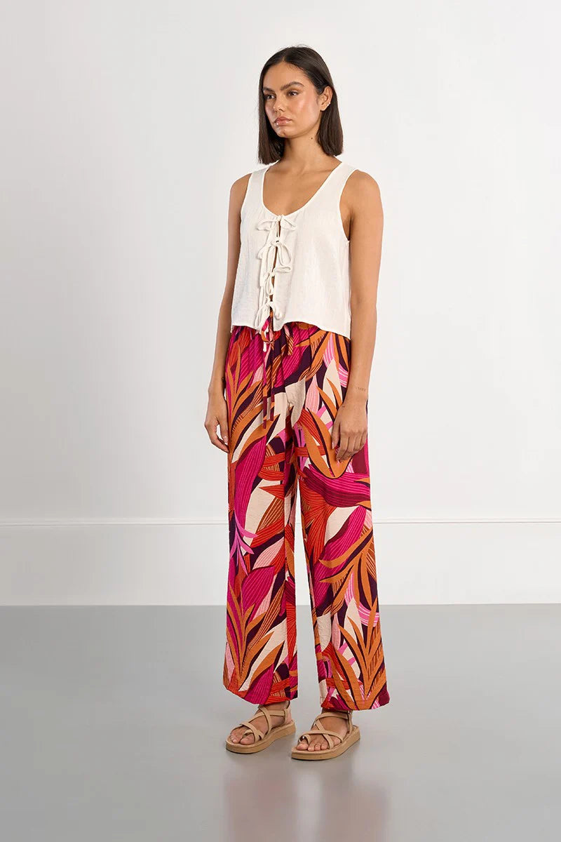 MOLLY BRACKEN Young Ladies Woven Tie Top