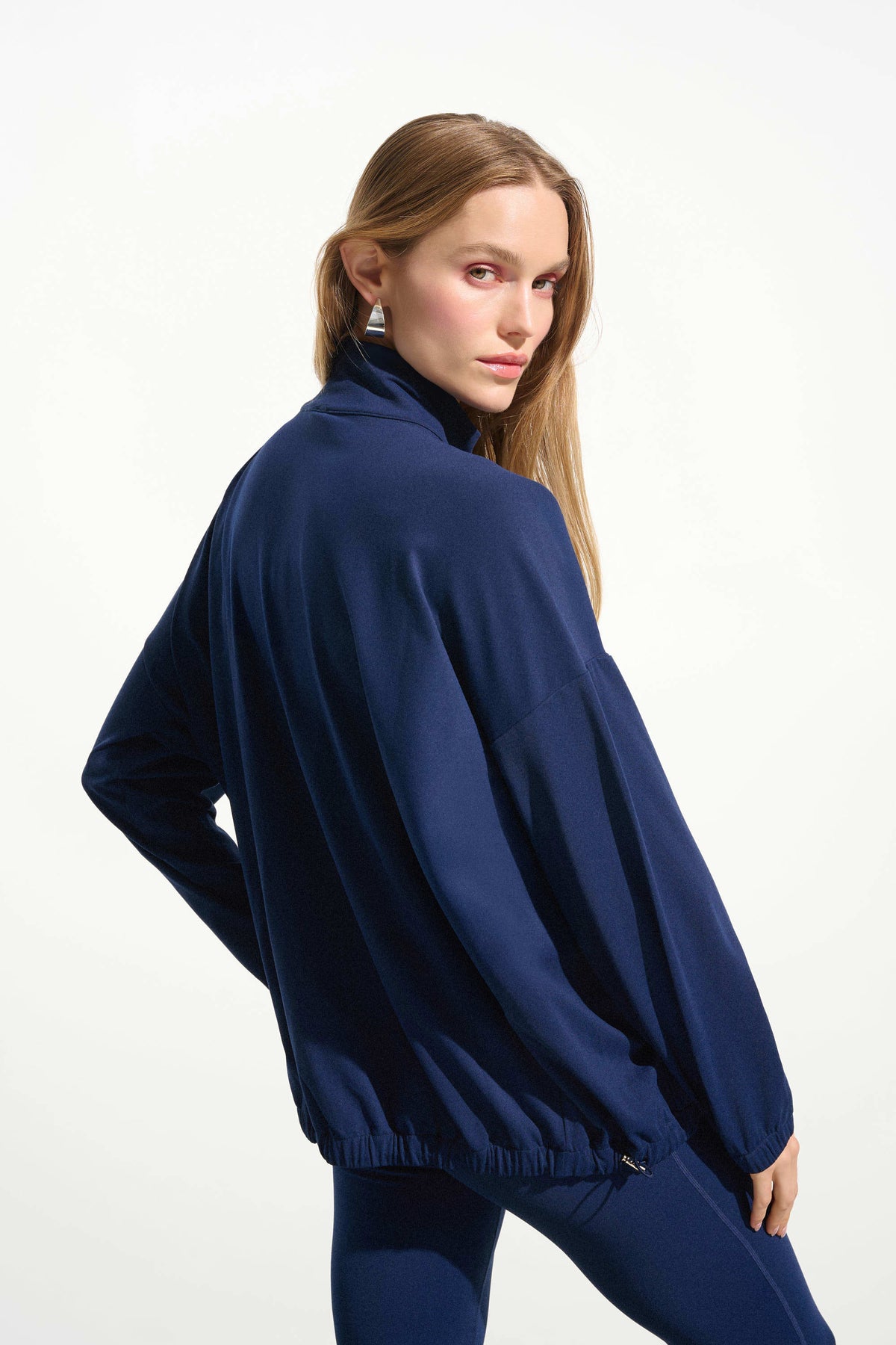 JOSEPH RIBKOFF Stretch Nylon Boxy Mock Neck Outdoor Jacket