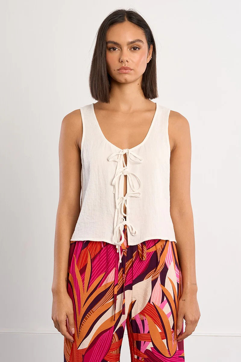 MOLLY BRACKEN Young Ladies Woven Tie Top