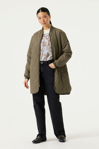 GARCIA Olive Green Long Bomber Jacket