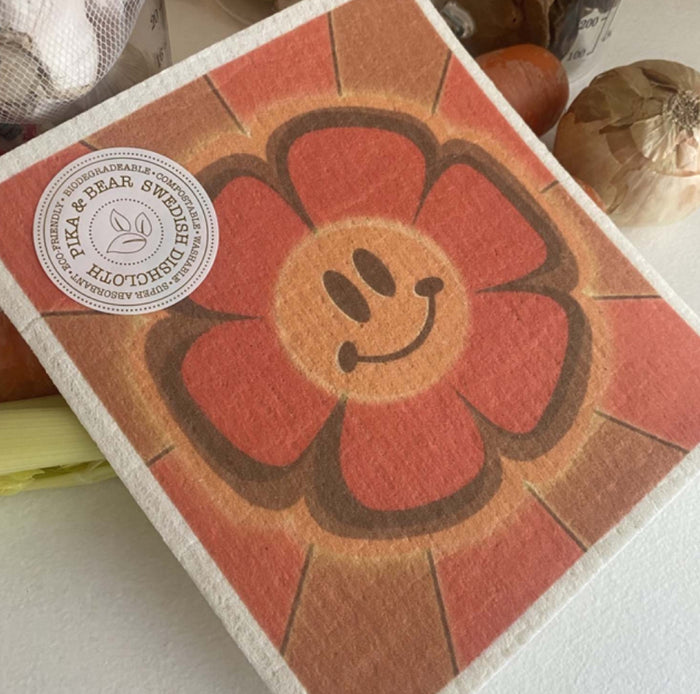 Flower Power - Smile Burst Flower Design Swedish Dishcloth