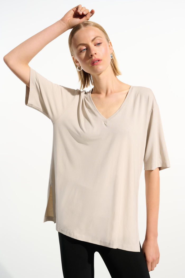 Jersey Boxy Tunic With V-neckline