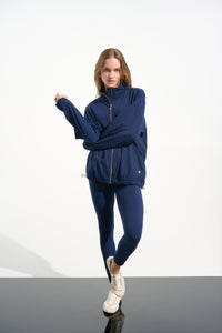 JOSEPH RIBKOFF Stretch Nylon Boxy Mock Neck Outdoor Jacket