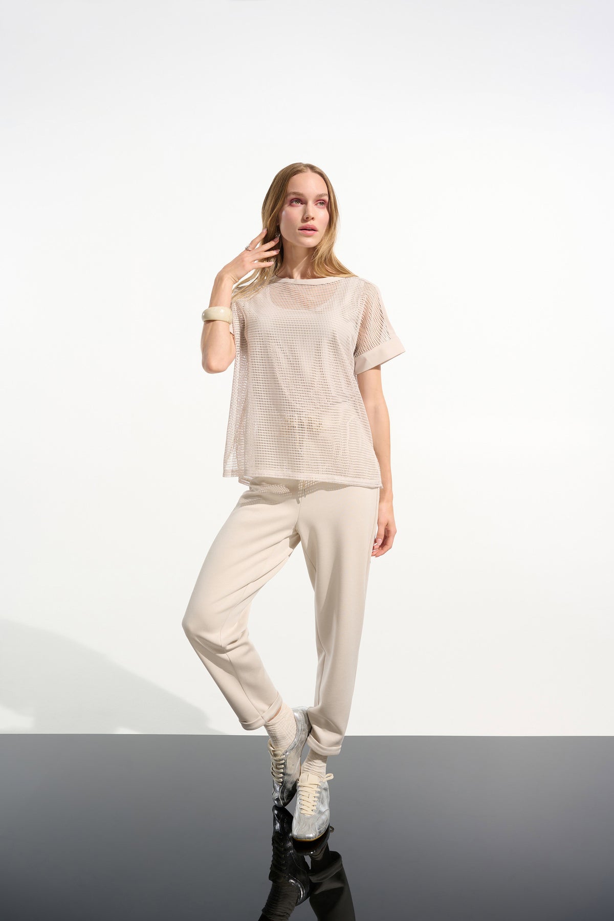 JOSEPH RIBKOFF Scuba Jersey Pull-On Jogger Pants With Drawstring Waist