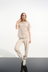 JOSEPH RIBKOFF Scuba Jersey Pull-On Jogger Pants With Drawstring Waist