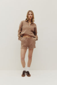 KUWALLA - Bailey Waffle Zip Up with Tyla Waffle Shorts - Washed Sand