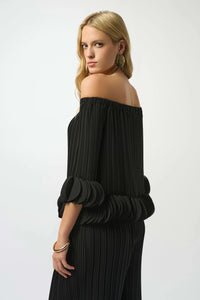 Georgette Off Shoulder Pleated Top