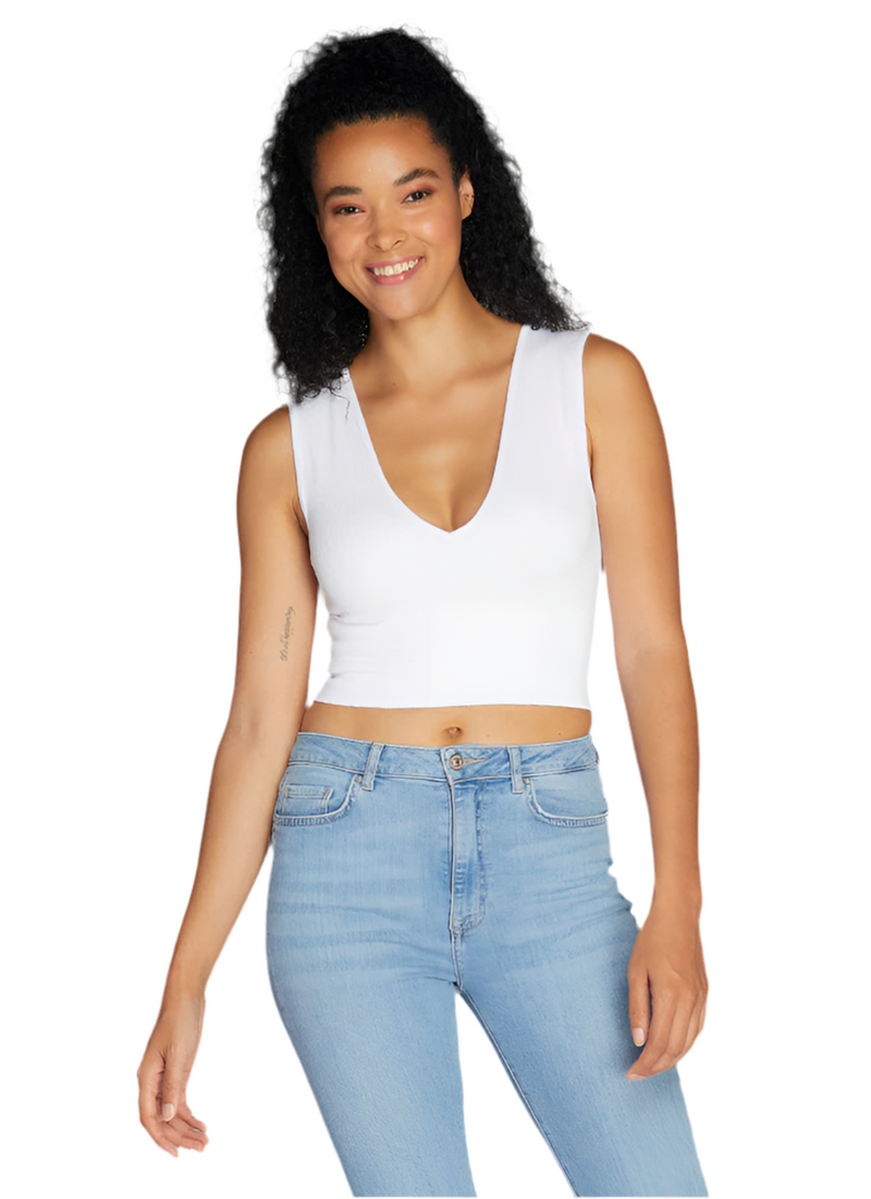 Bamboo Deep V Rib Top