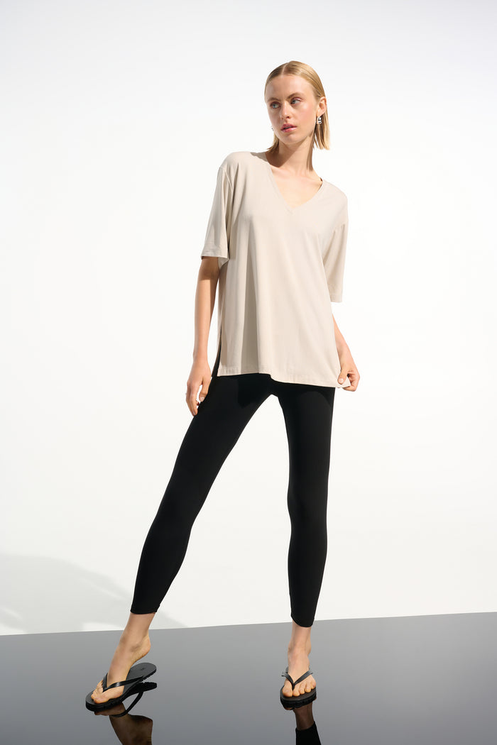 Jersey Boxy Tunic With V-neckline