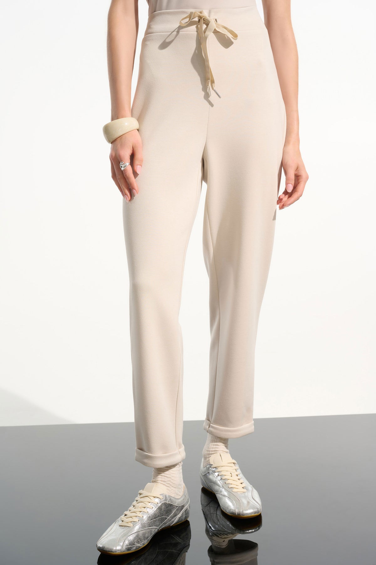 JOSEPH RIBKOFF Scuba Jersey Pull-On Jogger Pants With Drawstring Waist