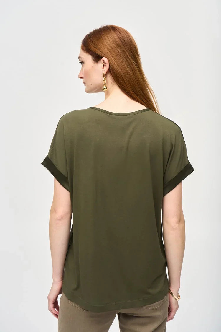 Satin Short Sleeve Top