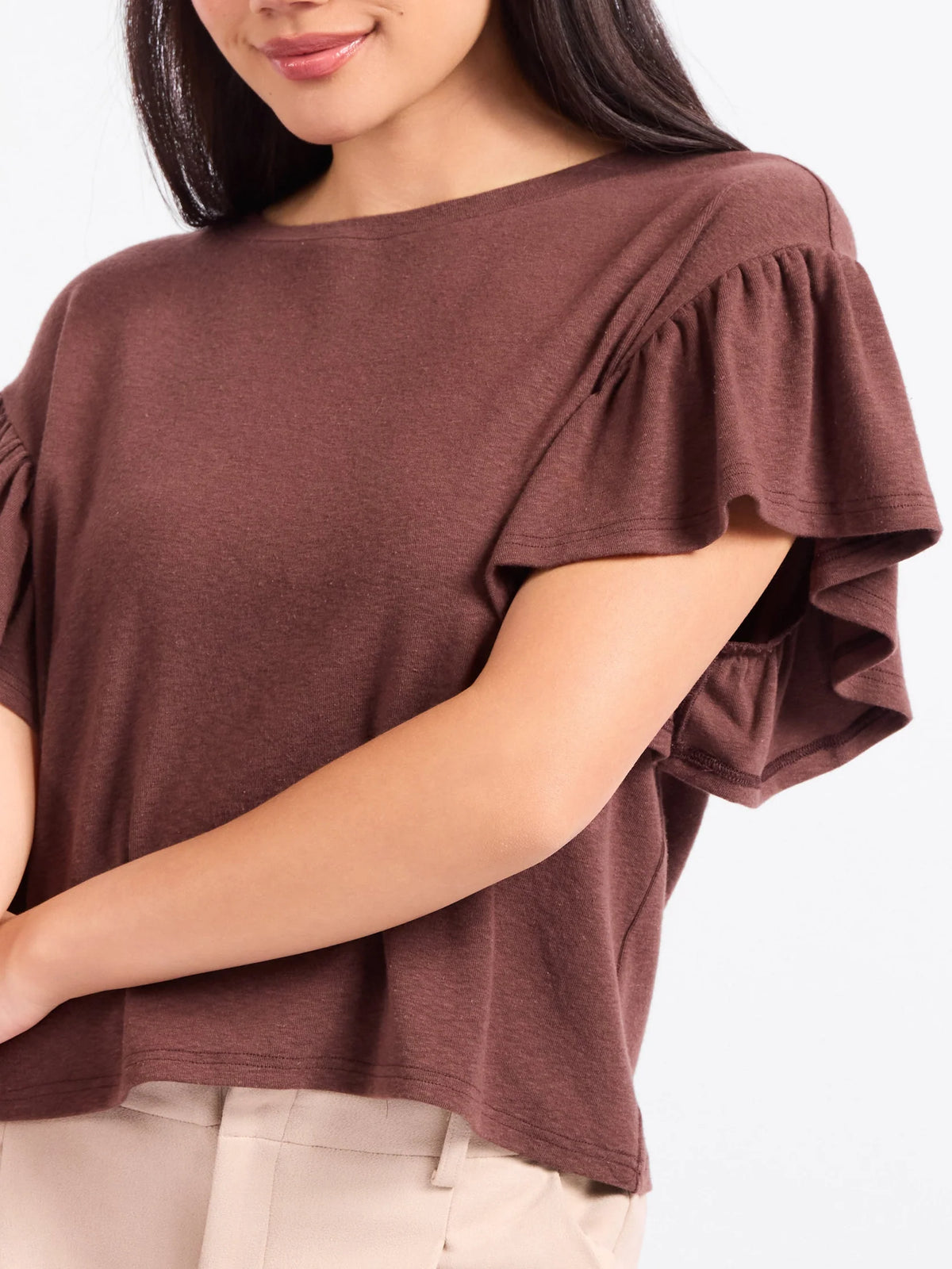 SADIE & SAGE Delphine Ruffle Sleeve Top