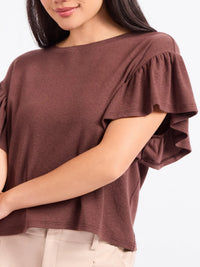 SADIE & SAGE Delphine Ruffle Sleeve Top