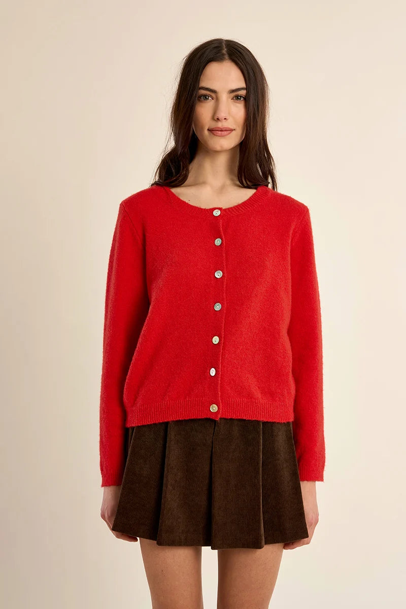 MOLLY BRACKEN Ladies Knitted Cardigan - Red
