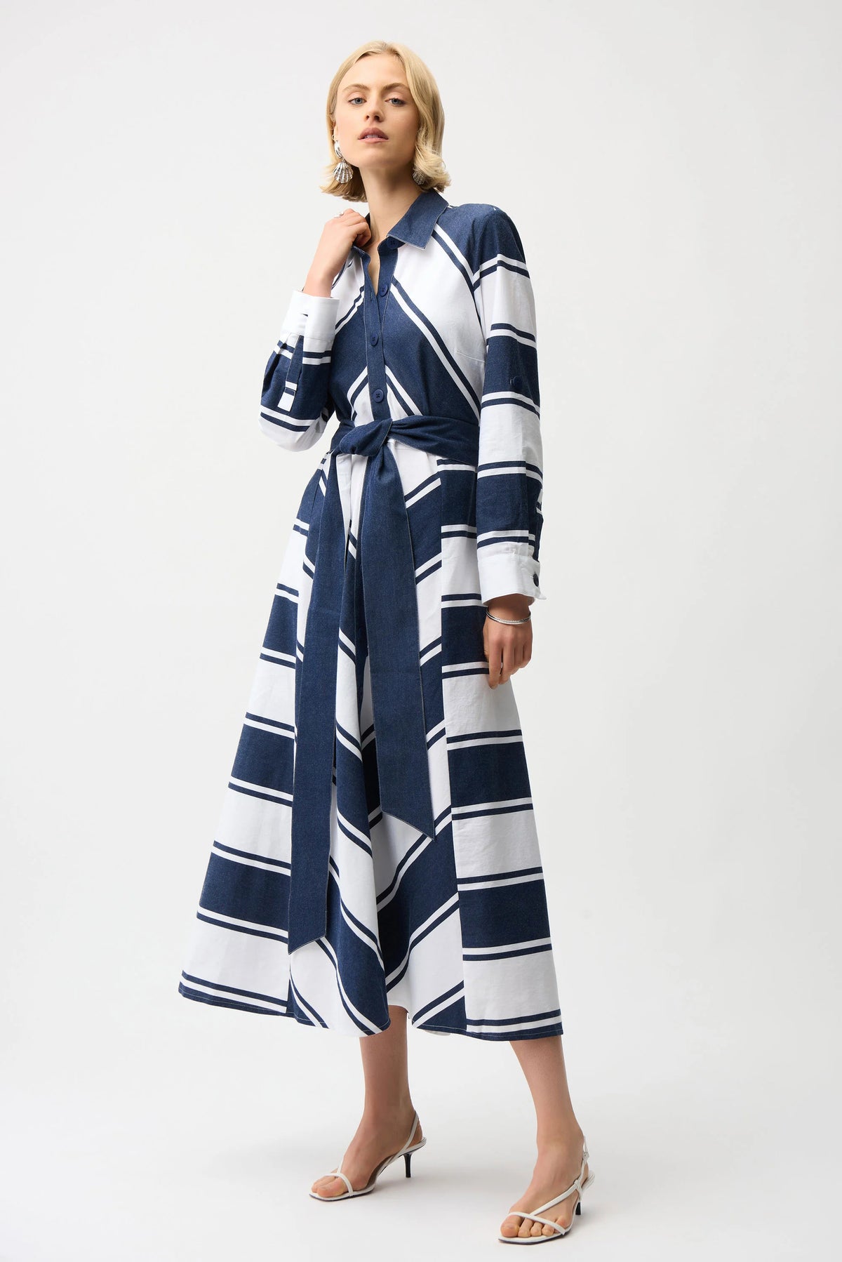 JOSEPH RIBKOFF Fit and Flare Shirt Dress