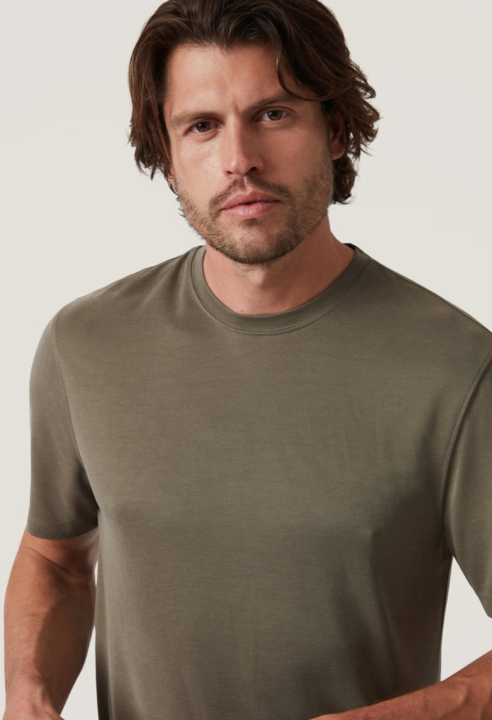 Pique T-Shirt in Smokey Olive