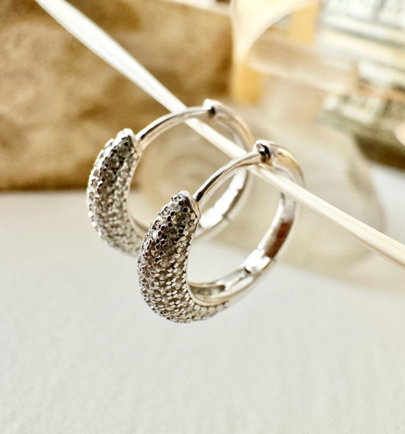 PIKA & BEAR Tiamat - Small Rhinestone Cluster Hoop Earrings