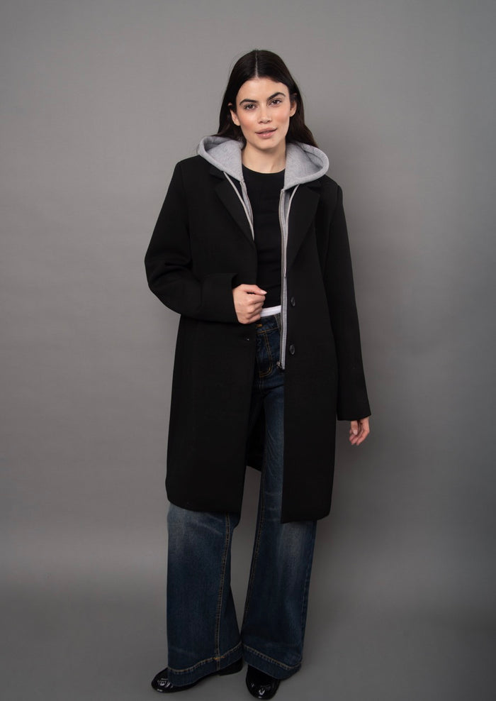 RD STYLE - Despina Scuba Coat With Hood