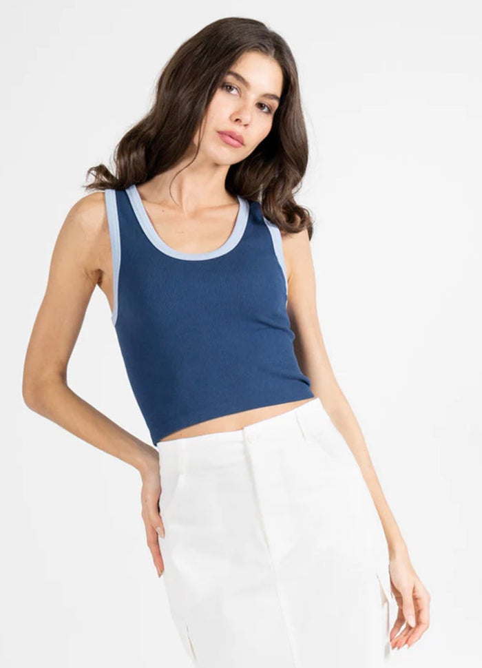 C’EST MOI Bamboo Two Tone Rib Tank