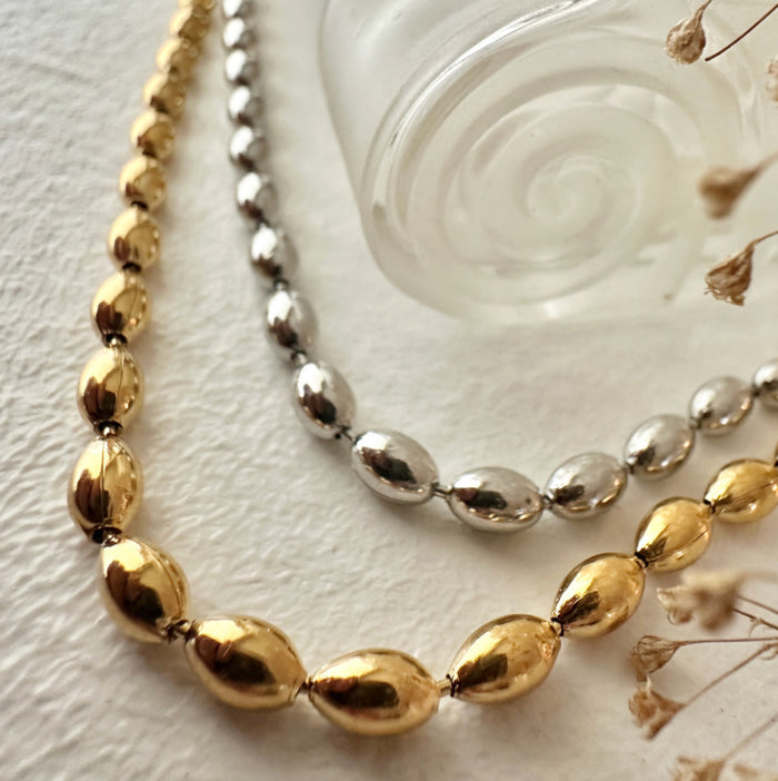 Excelsa- Gold Bean Chain Necklace