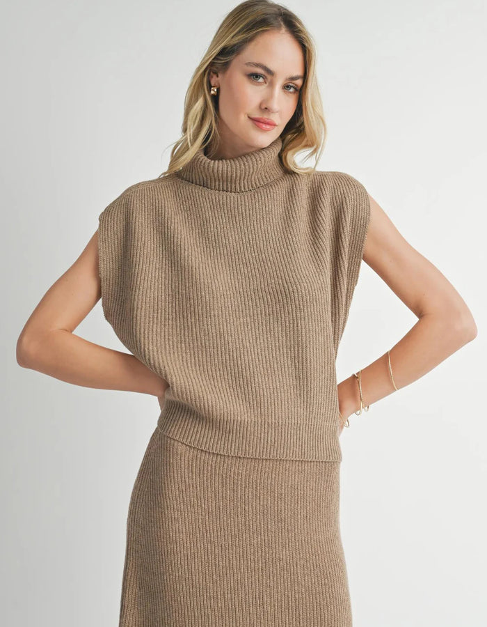 Crosby Ribbed Turtleneck Vest