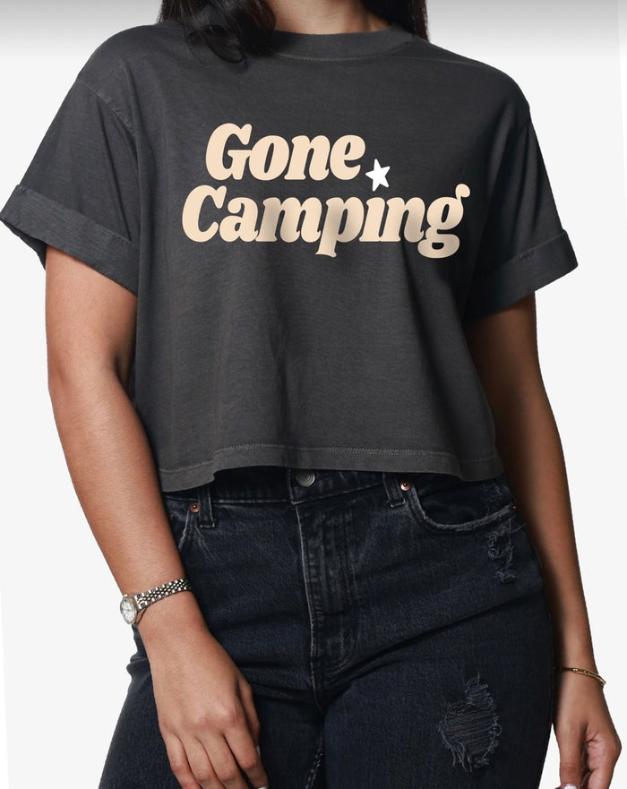 GIRL DANGEROUS - Tee-shirt court boyfriend "Gone Camping"