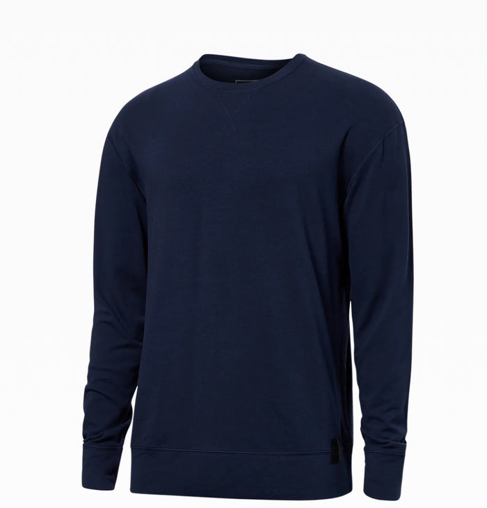 3SIX FIVE Long Sleeve Crew- Navy