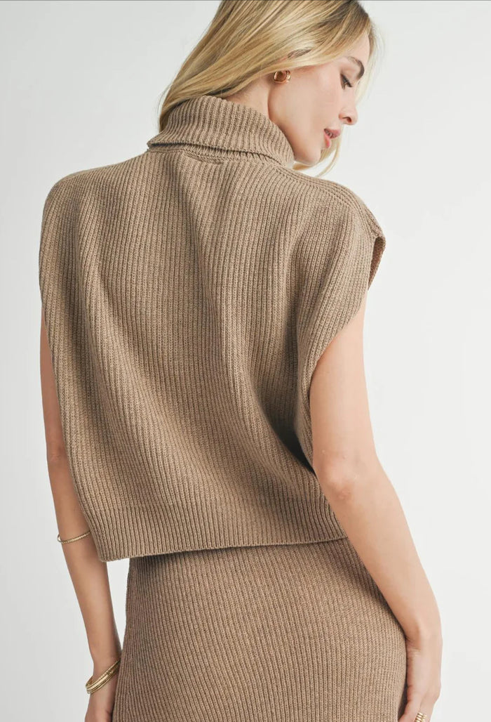 Crosby Ribbed Turtleneck Vest