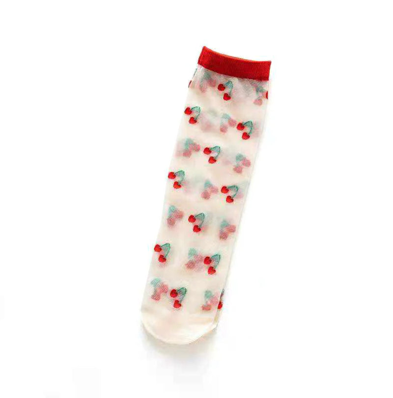 Sheer Cherry Socks