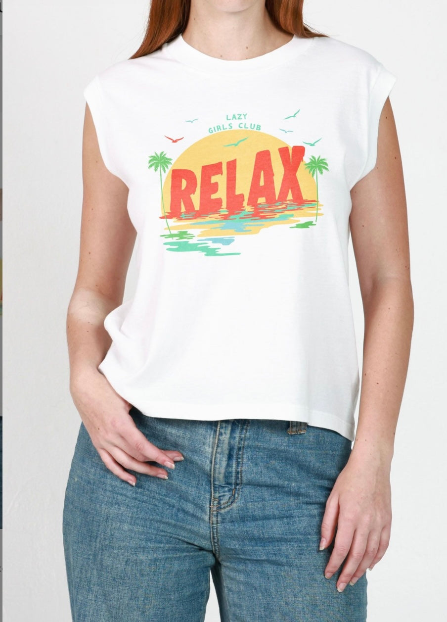 GIRL DANGEROUS - Relax Moto Tee - Vintage White
