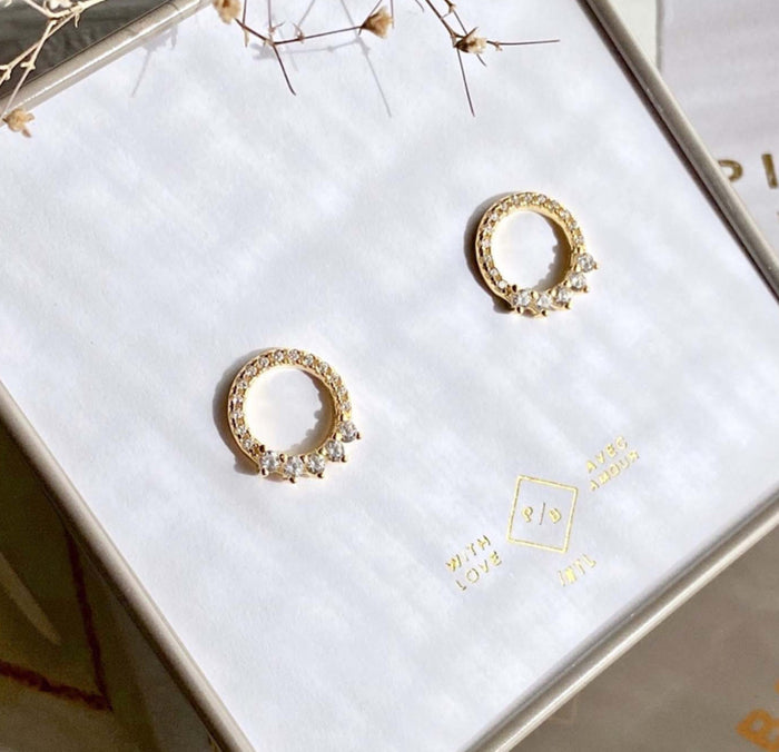 Apollo Rhinestone Wreath Stud Earrings