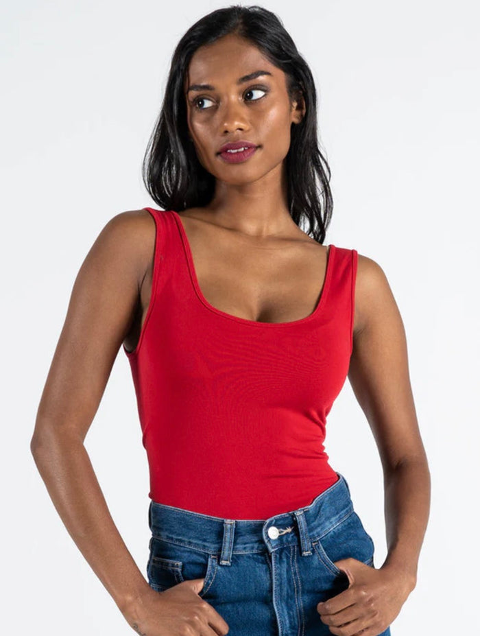 C’EST MOI Bamboo Short Tank - Chili Pepper