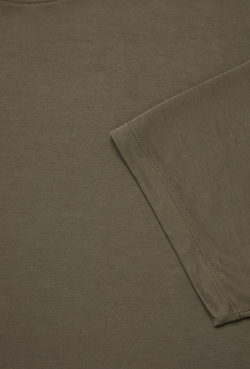 Pique T-Shirt in Smokey Olive