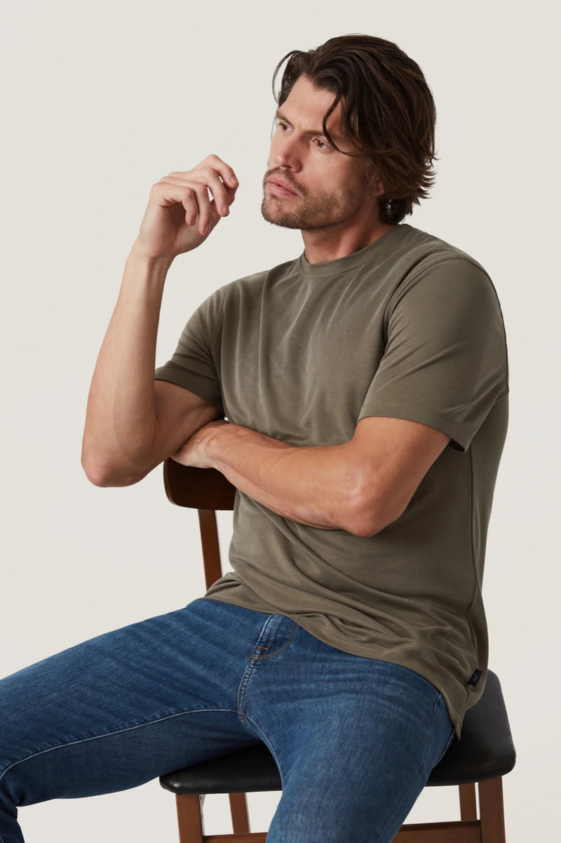 Pique T-Shirt in Smokey Olive