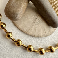 Karte Bead And Bar Chain Choker Necklace In Gold