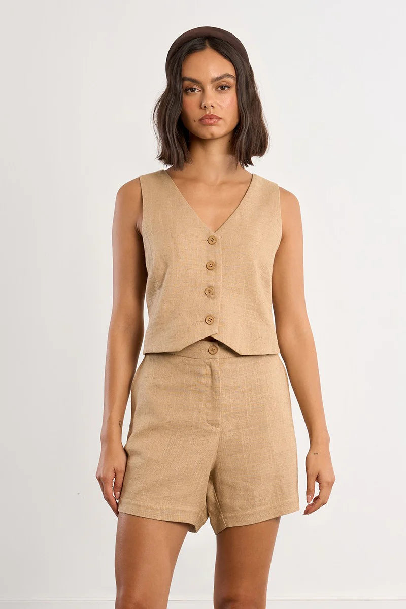 MOLLY BRACKEN Young Ladies Woven Vest and Short Set
