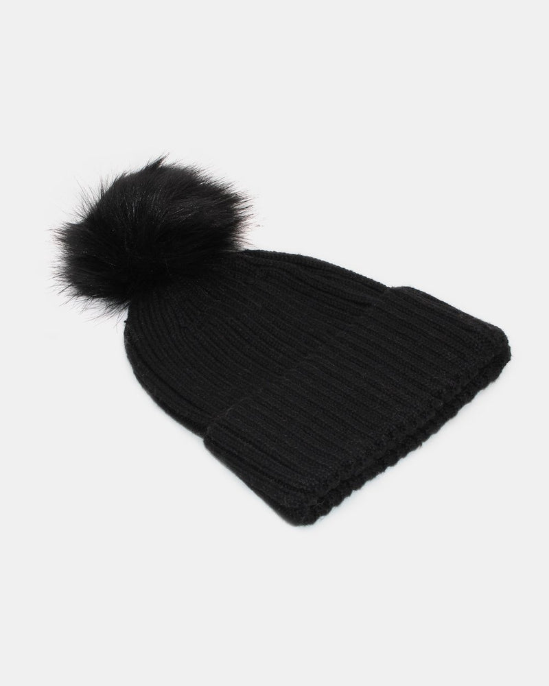 Pom Beanie- Black