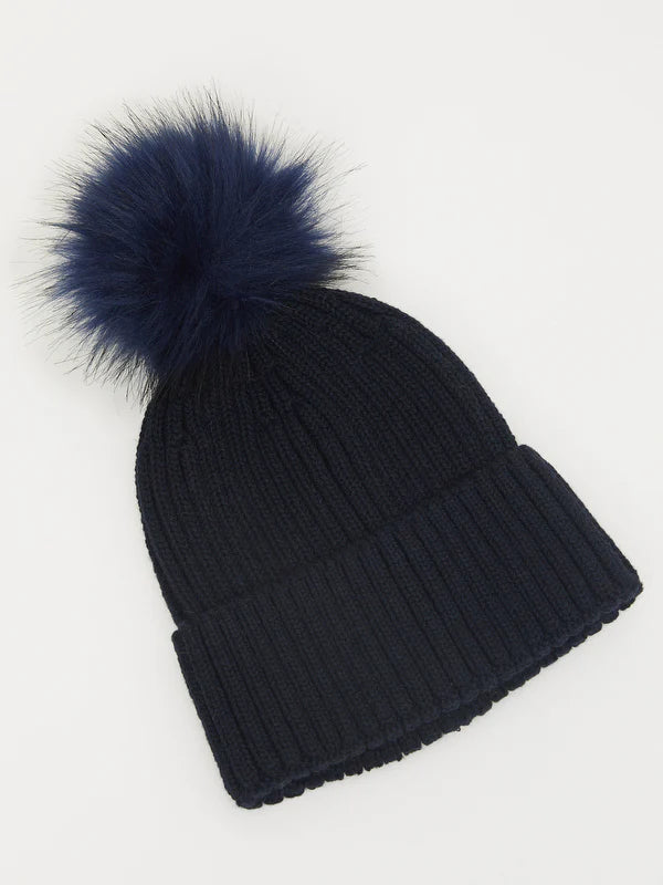 Pom Beanie- Navy