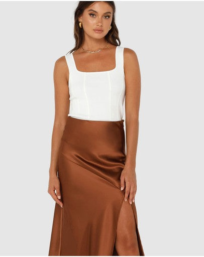 Layla Midi Skirt- Chololate