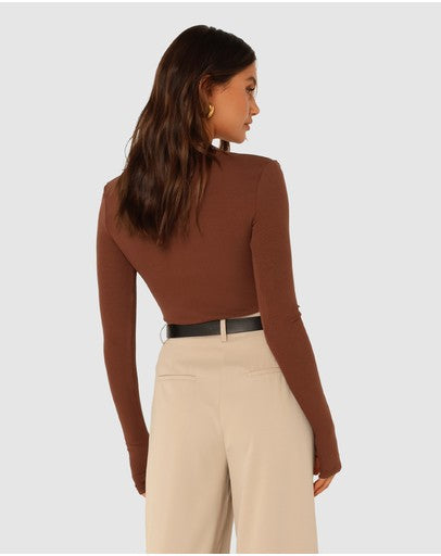 Sinclaire Long Sleeve Top- Chocolate