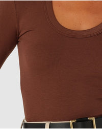 Sinclaire Long Sleeve Top- Chocolate