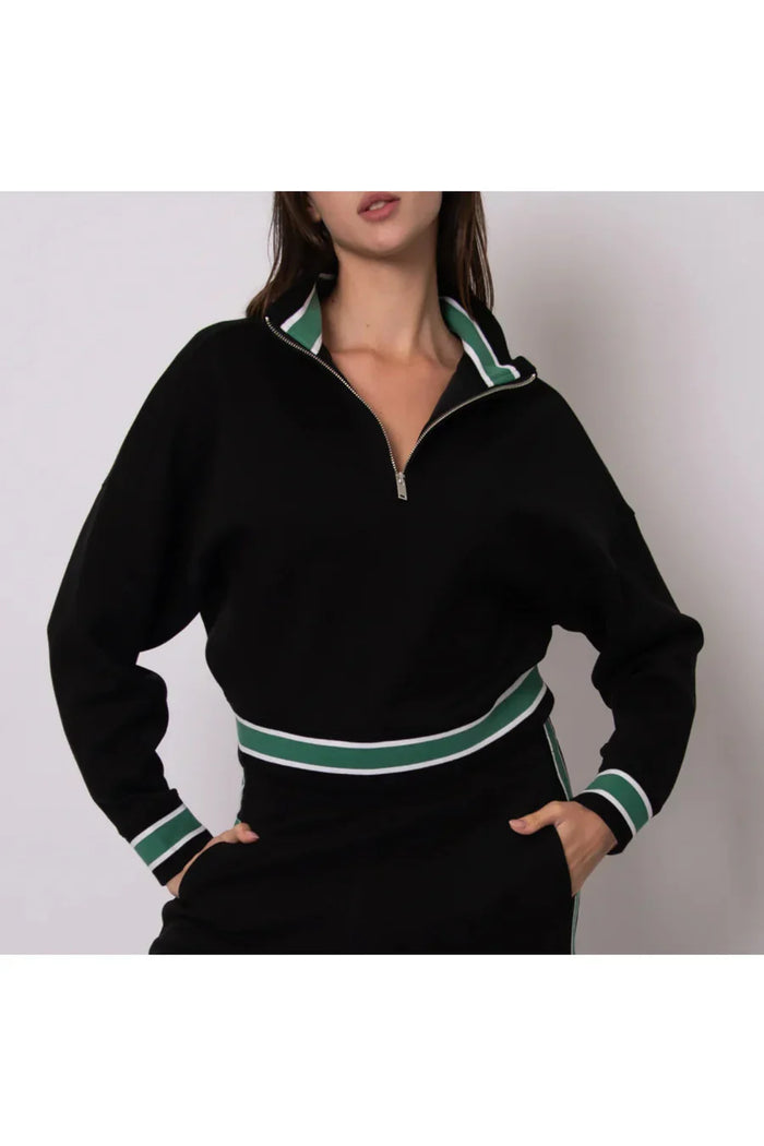 RD STYLE Mailyn Signature Soft Knit W/ Flat Bed LS Half Zip Top