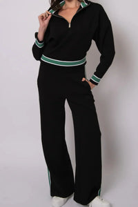 RD STYLE Mailyn Signature Soft Knit W/ Flat Bed LS Half Zip Top