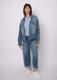 RD STYLE Lizette Stretch Denim Button Shirt