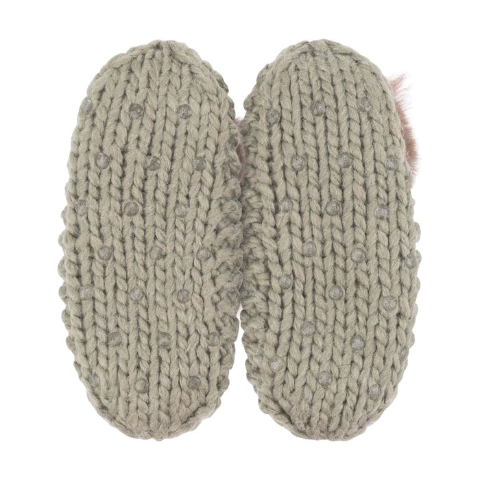 Popcorn Pom Ballerina Slipper- Olive