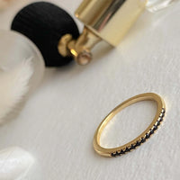 PIKA & BEAR - Vipera - Black Rhinestone Pavé Ring - Gold